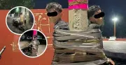 Batman Mexico trói tên trộm xe máy vào cột đèn bằng băng keo