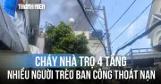Cháy nhà trọ 4 tầng ở Gò Vấp, nhiều người trèo ban công thoát nạn