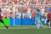 Cận cảnh Messi sút bóng trúng mặt tiền vệ Tây Ban Nha Mikel Merino