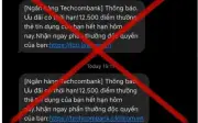 Cảnh báo lừa đảo giả mạo Techcombank qua tin nhắn điểm thưởng