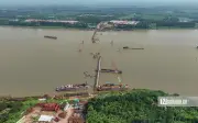 Dự án cầu Vân Phúc 3.443 tỷ đồng vượt sông Hồng đạt tiến độ ấn tượng