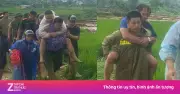 Giải cứu 2 người mắc kẹt giữa suối lũ ở Lai Châu sau 2 giờ