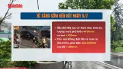 Hoàn lưu bão gây gió mạnh, mưa lớn ở Bắc Bộ ngày 5/7