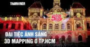 Mãn nhãn đêm trình diễn 3D mapping rực sáng trụ sở UBND TP.HCM