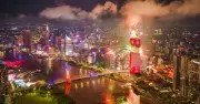 Saigon Marina IFC thắp sáng kỷ niệm 50 năm TP.HCM mang tên Bác