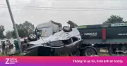 Ôtô 7 chỗ lật sau va chạm xe ben, 1 người tử vong tại Bình Dương