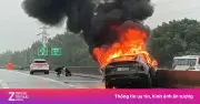 Tesla Model Y tự mất lái tông dải phân cách bốc cháy ở Trùng Khánh