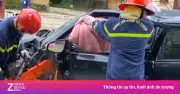 Thái Nguyên: Hai ôtô đâm nhau, phải cắt cánh xe cứu người