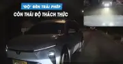 Tài xế ô tô 'đá pha' loạn xạ bị CSGT Hà Nội xử phạt
