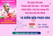 TP.HCM bắn pháo hoa tại 16 điểm dịp 50 năm mang tên Bác