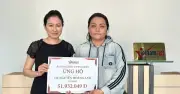 Trao hơn 51 triệu đồng đến gia đình em Nguyễn Hoàng Anh mắc ung thư xương