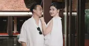Vợ chồng Lê Âu Ngân Anh tình tứ trên thảm đỏ show thời trang Minh Hy