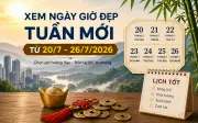 Xem ngày giờ đẹp tuần mới từ 20/7 đến 26/7/2026: Chọn giờ hoàng đạo, hướng xuất hành tốt