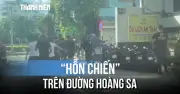 Xôn xao nhóm người đánh nhau trên phố vì mâu thuẫn giao thông