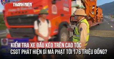 CSGT phạt xe đầu kéo 176 triệu đồng trên cao tốc Nha Trang - Cam Lâm
