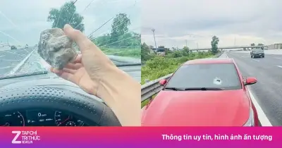 Xác minh ôtô nghi bị ném đá vỡ kính trên cao tốc Hà Nội - Hải Phòng