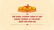 Kỳ họp không thường lệ thứ nhất Quốc hội khóa XVI: Nội dung chương trình dự kiến