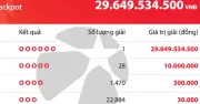 Người chơi trúng Vietlott Mega 6/45 hơn 29,6 tỉ đồng tối 2.8
