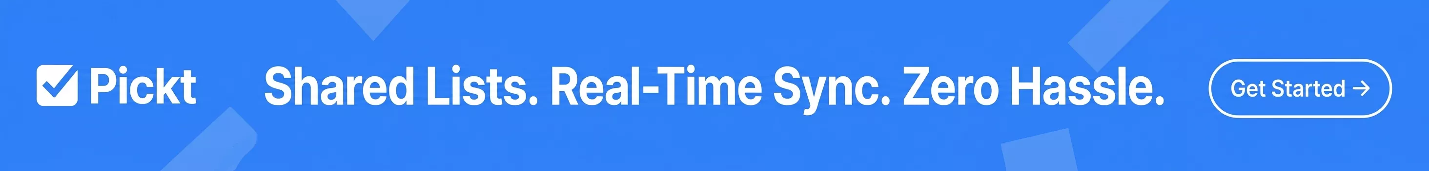 Banner trong feed Pickt — ứng dụng danh sách mua sắm cộng tác cho Telegram